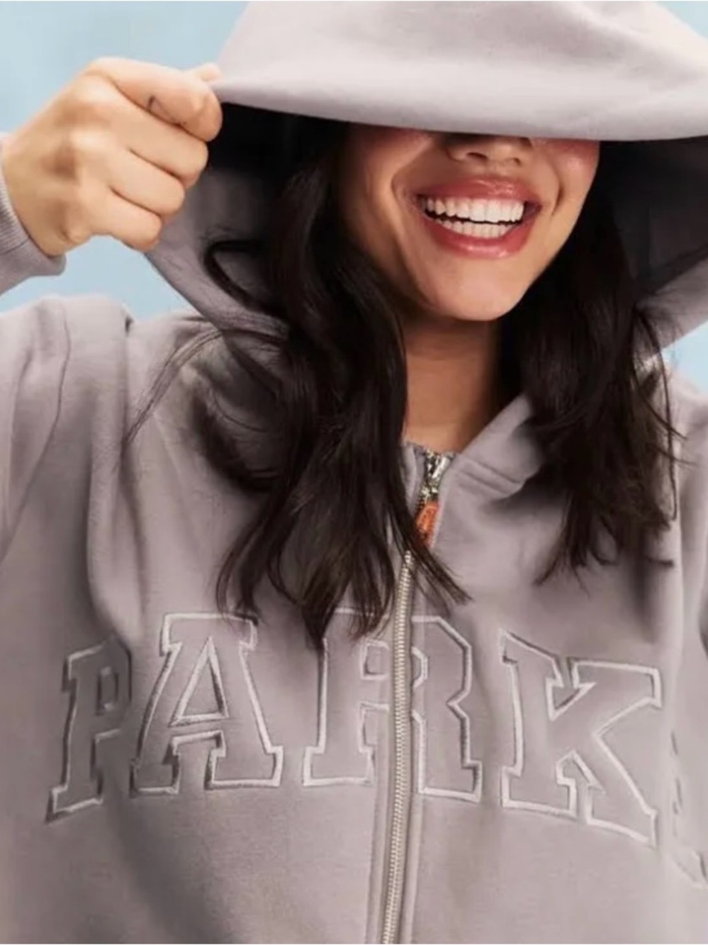 Parke Monochrome Stone Women's Zip-Up Hoodie with Hood New